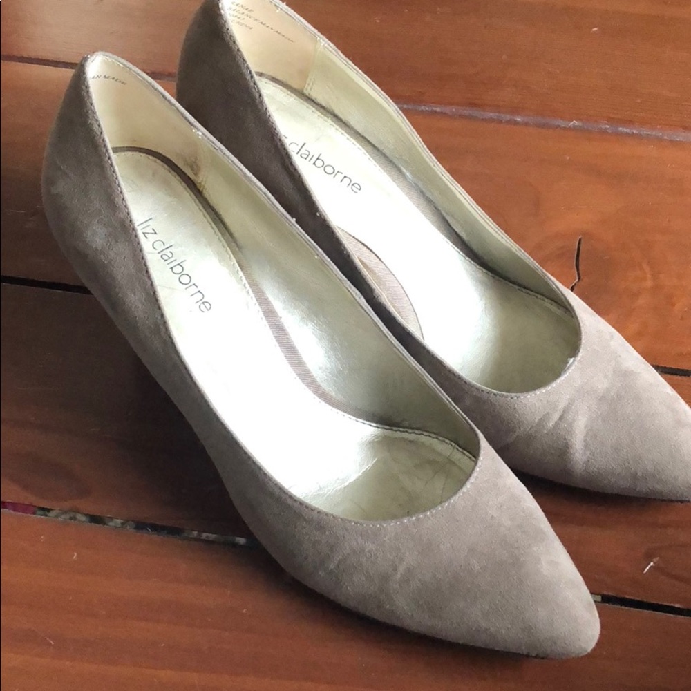 Tan suede wedges